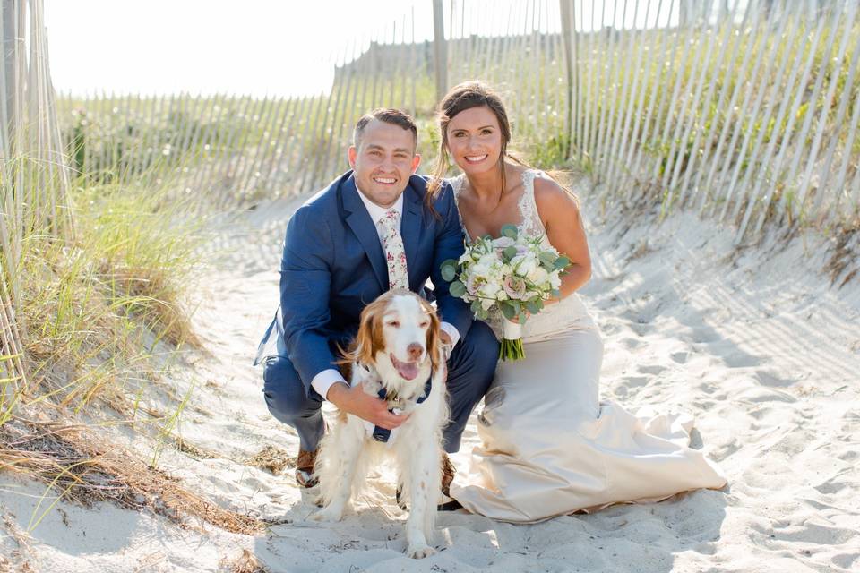 Bride, groom & pup