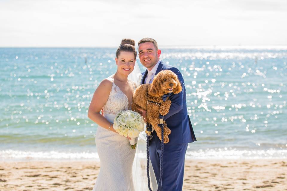 Bride, groom & pup