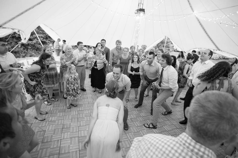 Partying newlyweds