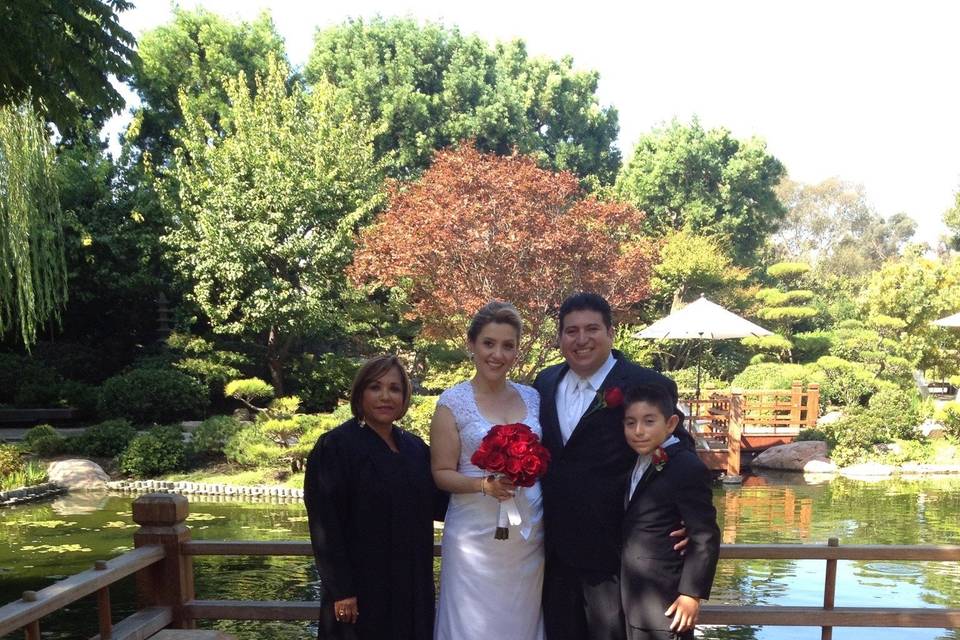 At the Japanese Garden, Breathtaking wedding site!!