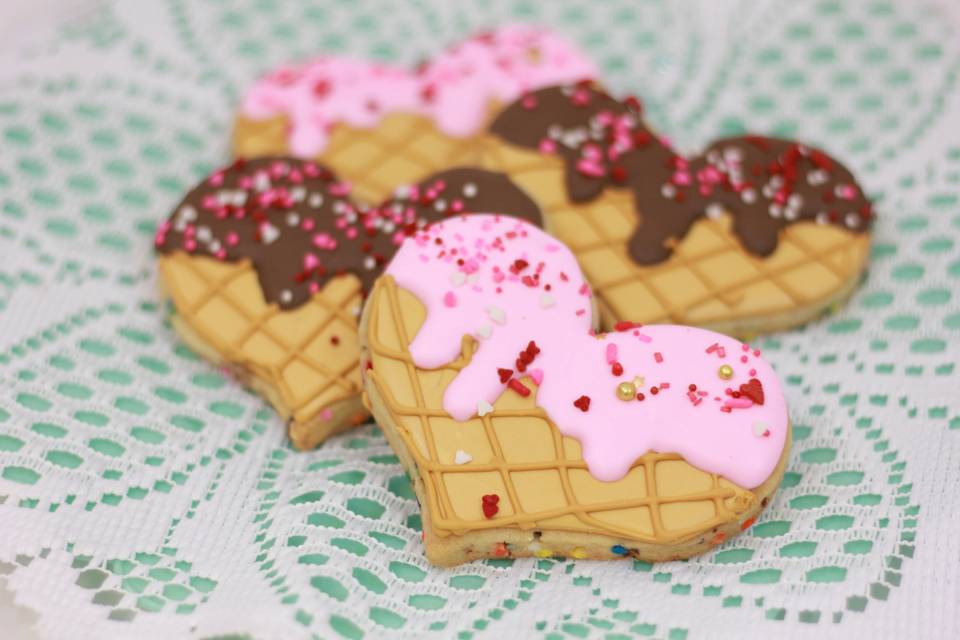 Waffle heart cookies