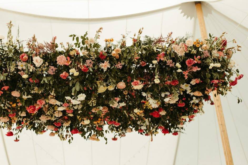 Floral arrangement over dance