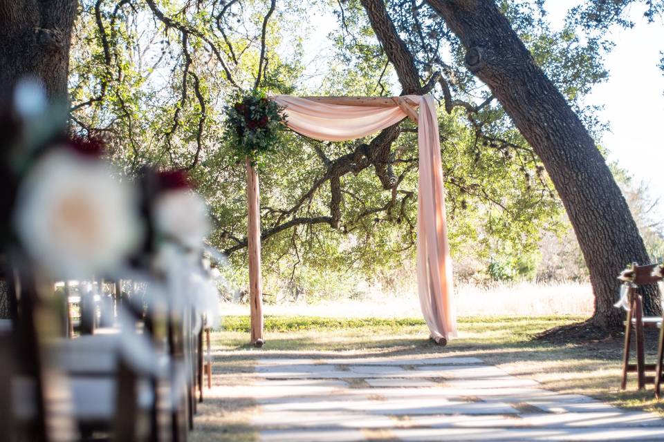 Wedding arch and draping