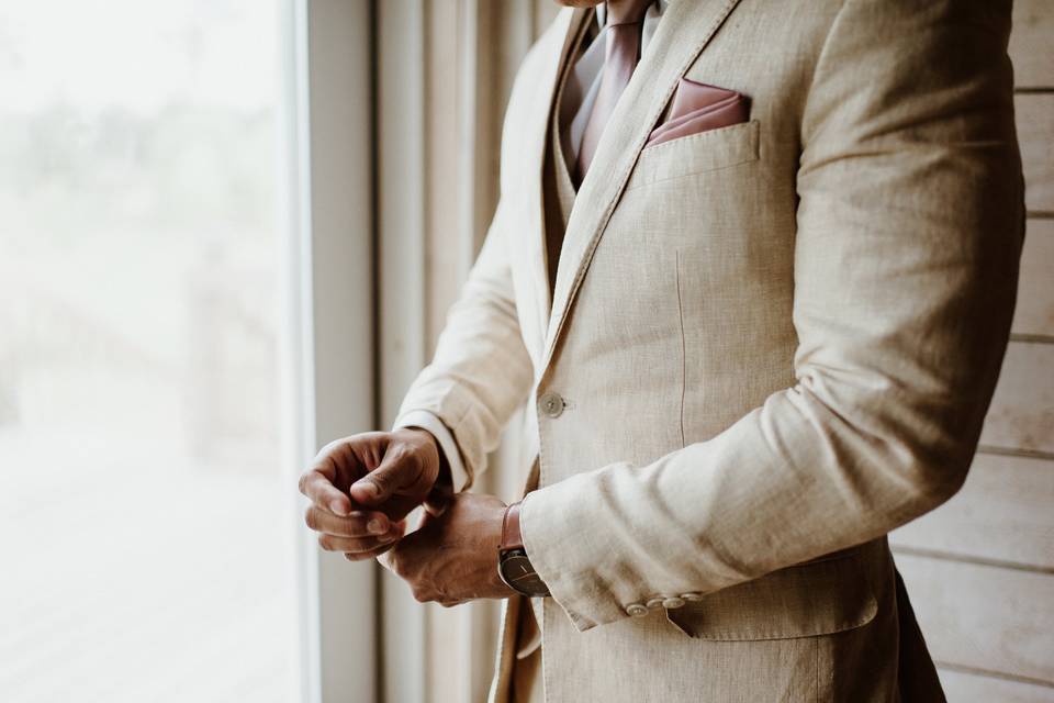 Groom Getting Ready