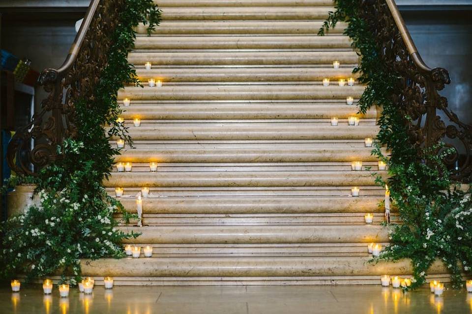 Candlelit staircase