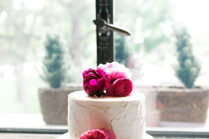 Three-tier wedding cake