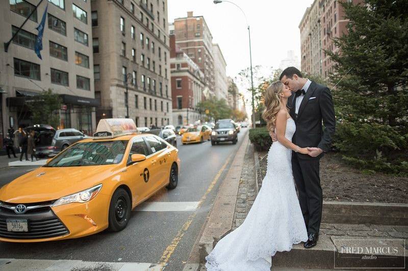 Bride by the windows