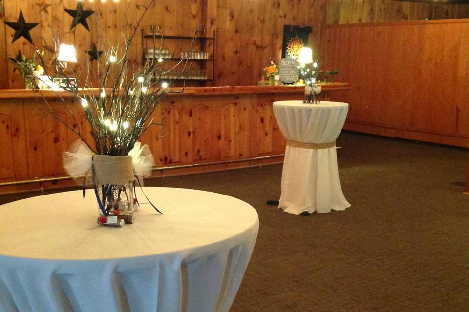 Cocktail Tables in Bar Area