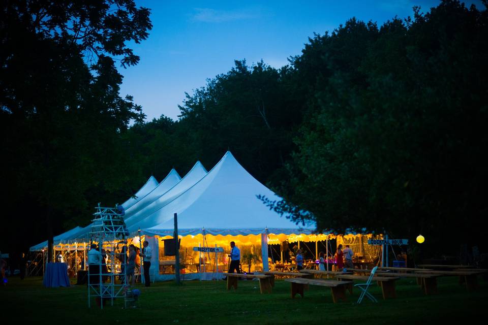 Evening tent setup