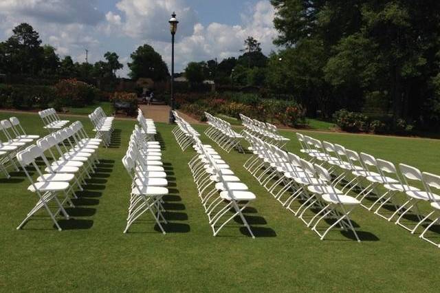 Wedding White Chairs for an Outdoor Ceremony