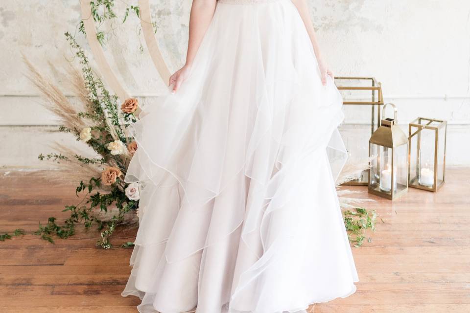 Wren Blush Organza Gown