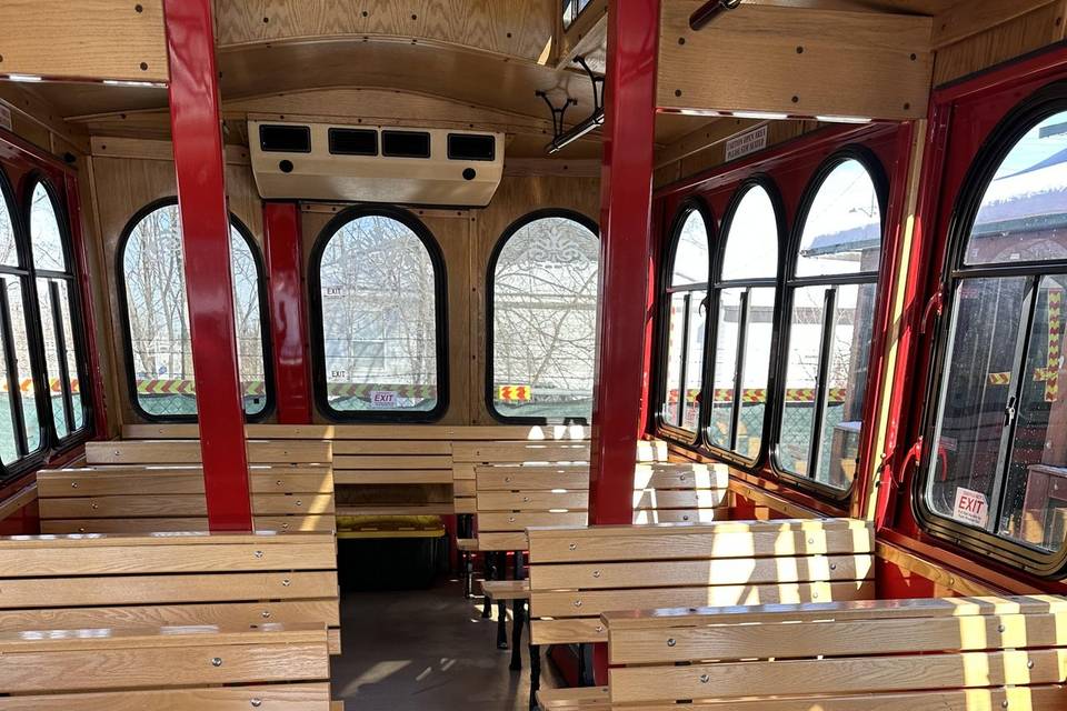 24 Red Trolley Interior