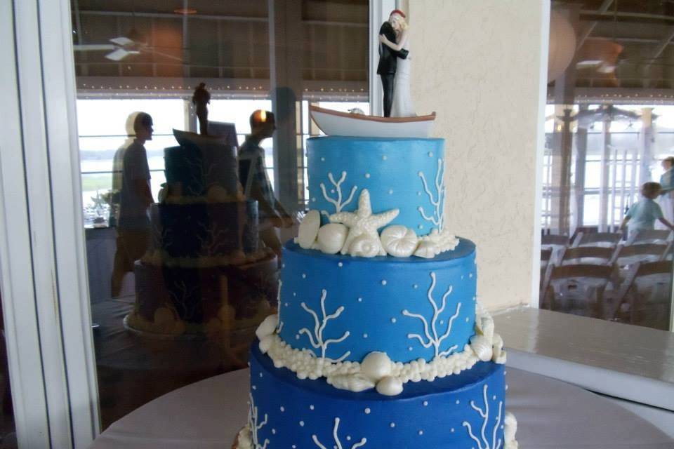 Ocean themed buttercream cake