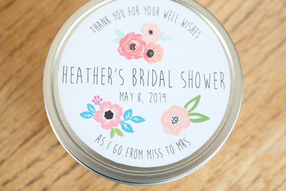Bridal Shower Candle Favor