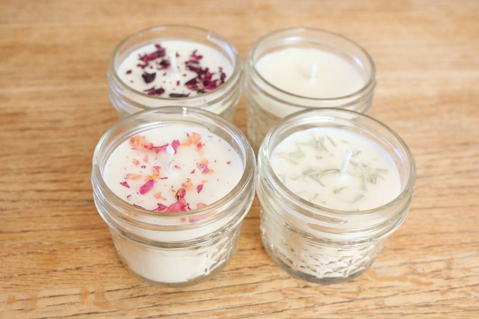 Candle Favor with Rose or Sage