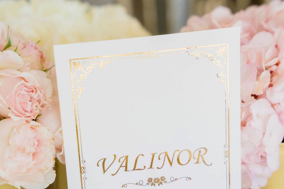 Gold Foil Table Names