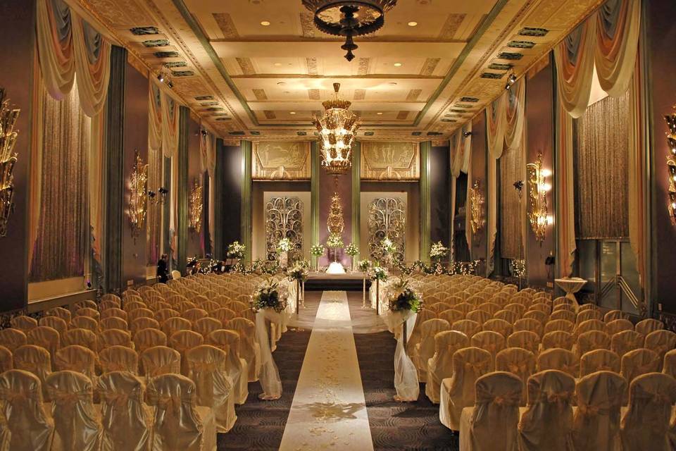 Cream colored ceremony venue