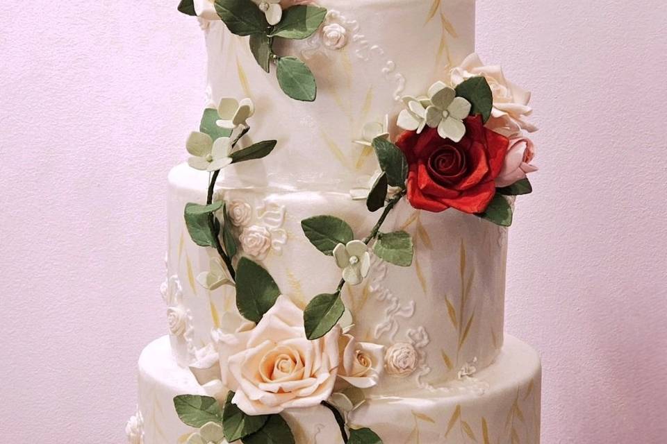 Garden Theme wedding cake