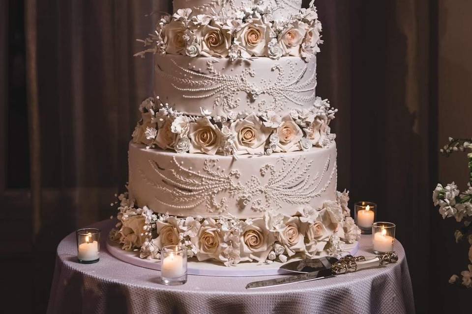 Bridal Lace Wedding Cake