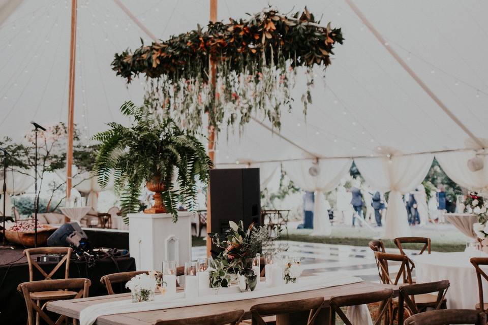 Wedding tent setup