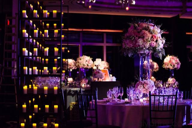 Table setup with centerpiece
