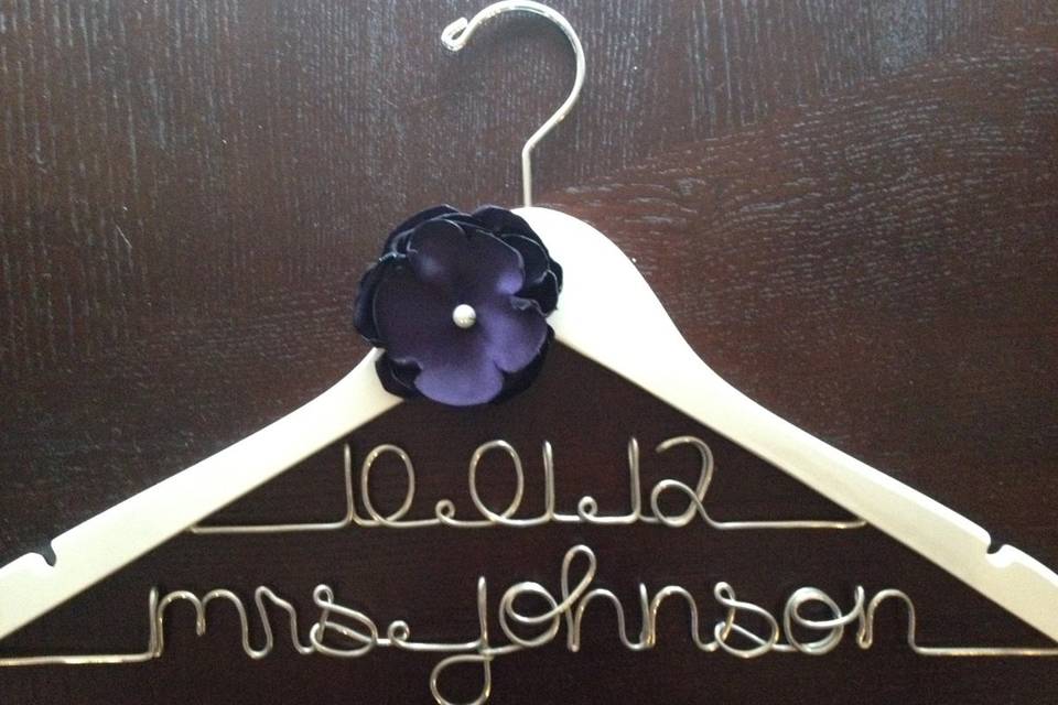 Bridal Hanger featuring wedding date and future last name