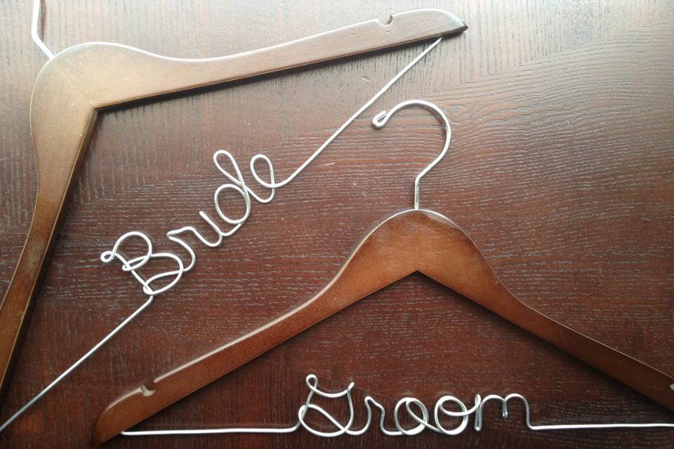Bride & Groom hanger set
