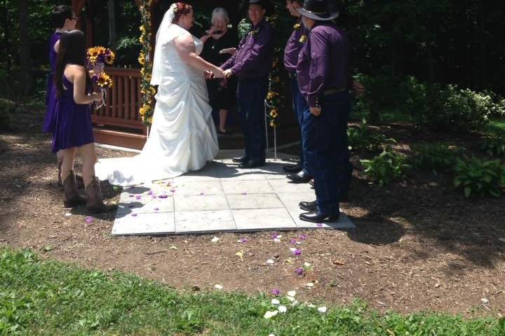 The bride and groom