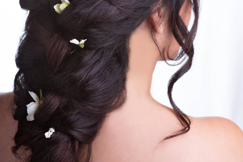 Intricate floral updo