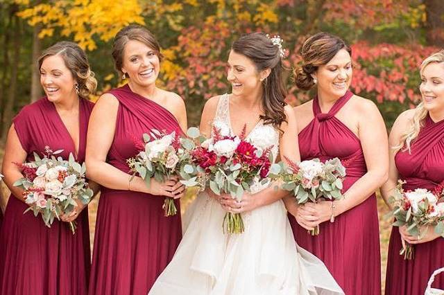 The bride and bridesmaids