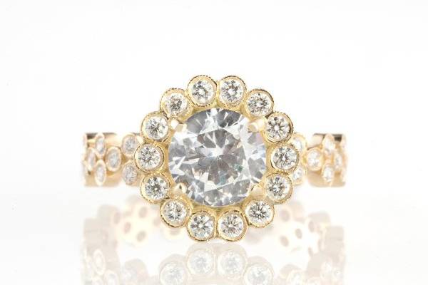 18k gold and diamond Cristina ring by Erica Courtney Gorgeous & Engaged