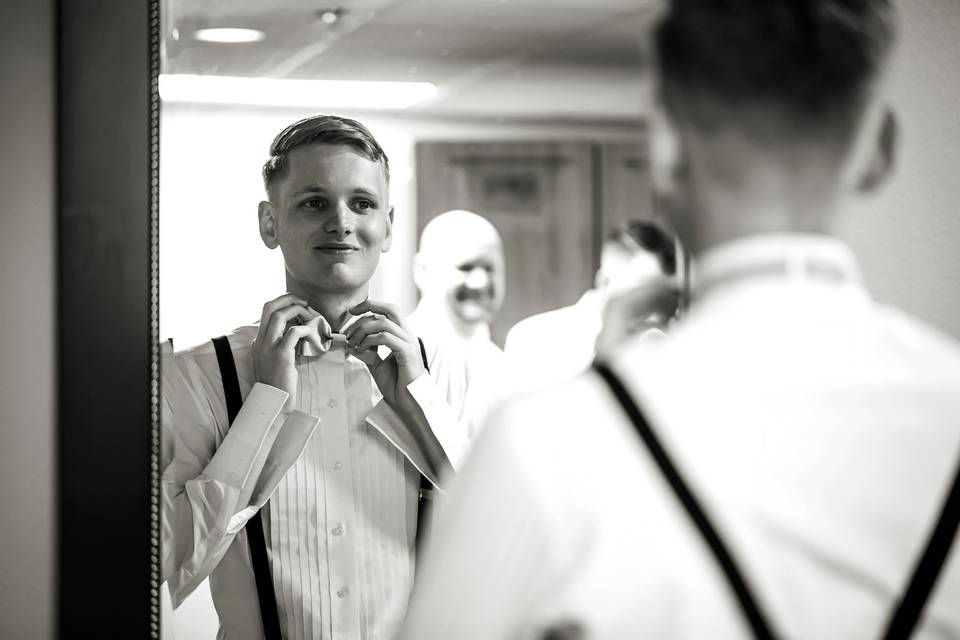 Groom Getting Ready