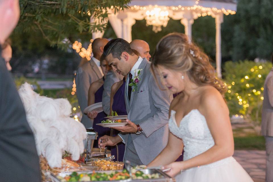 The buffet table