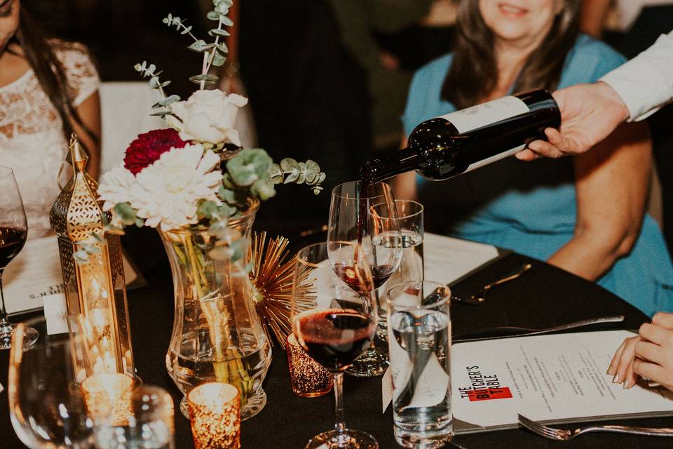 Wine at dinner