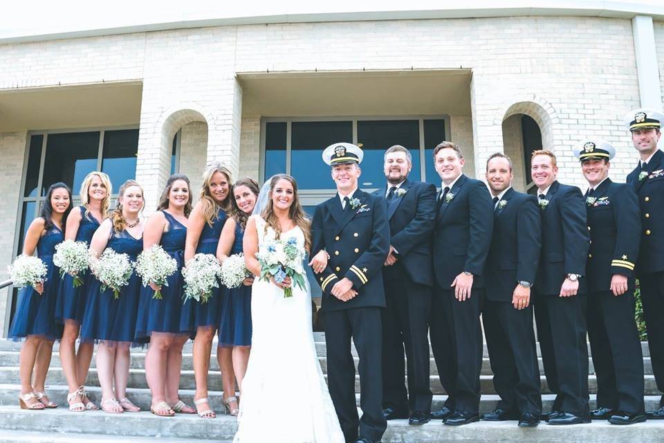 Newlyweds and their guests