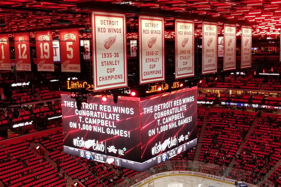 T. Campbell, Official DJ - Detroit Red Wings, 1,000  Games