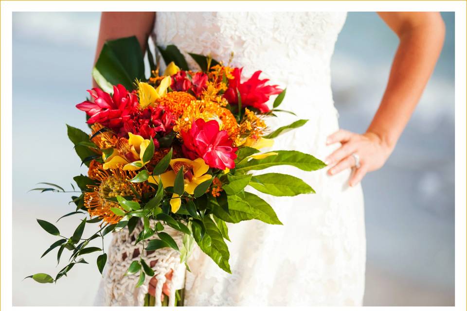 Tropical bridal bouquet