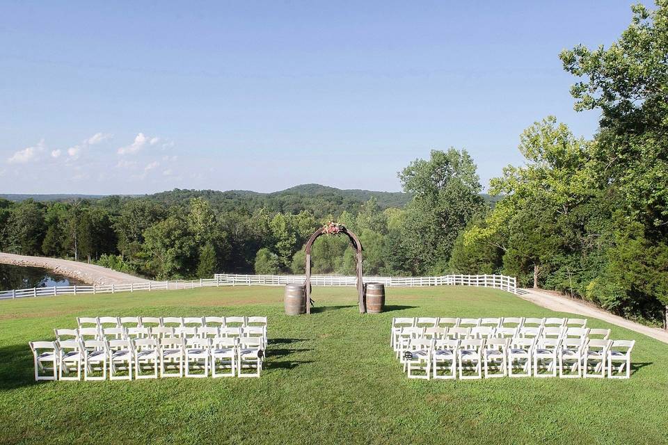 Outdoor wedding setup