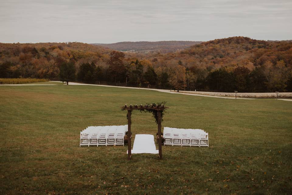 Chapel view ceremony setup