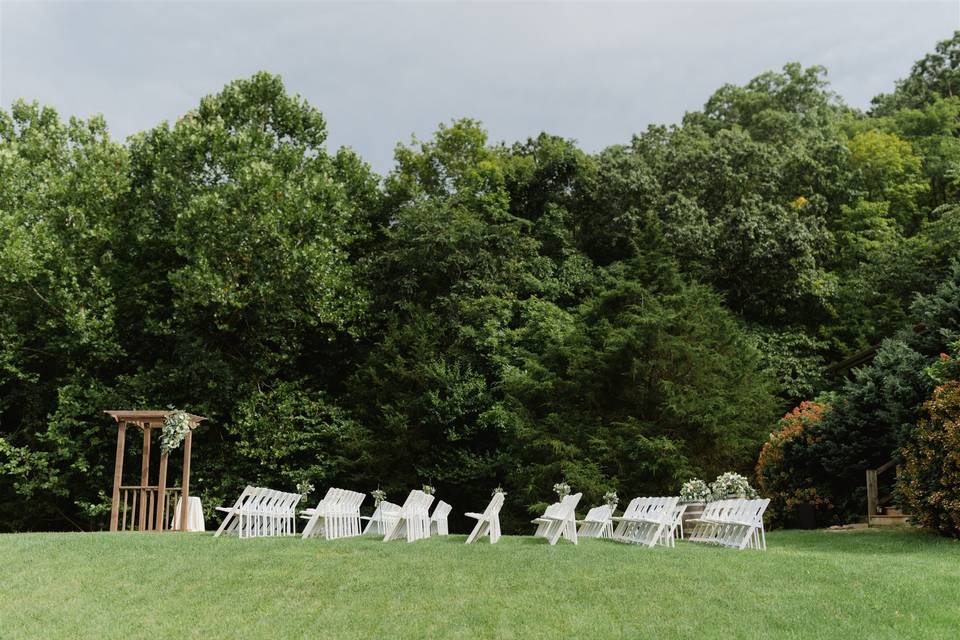 Barn ceremony setup