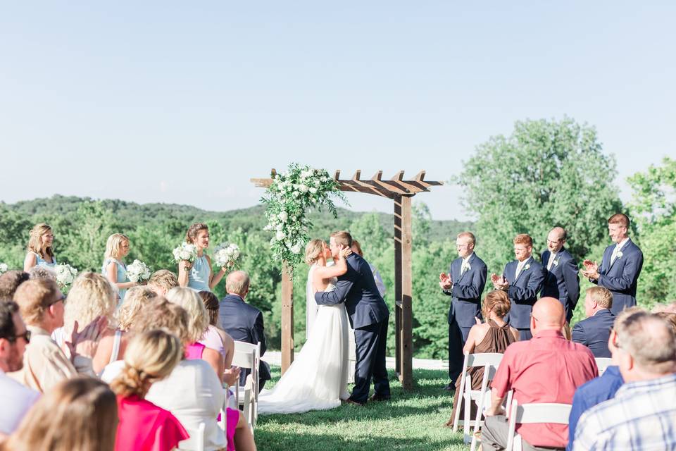 Barn lawn ceremony