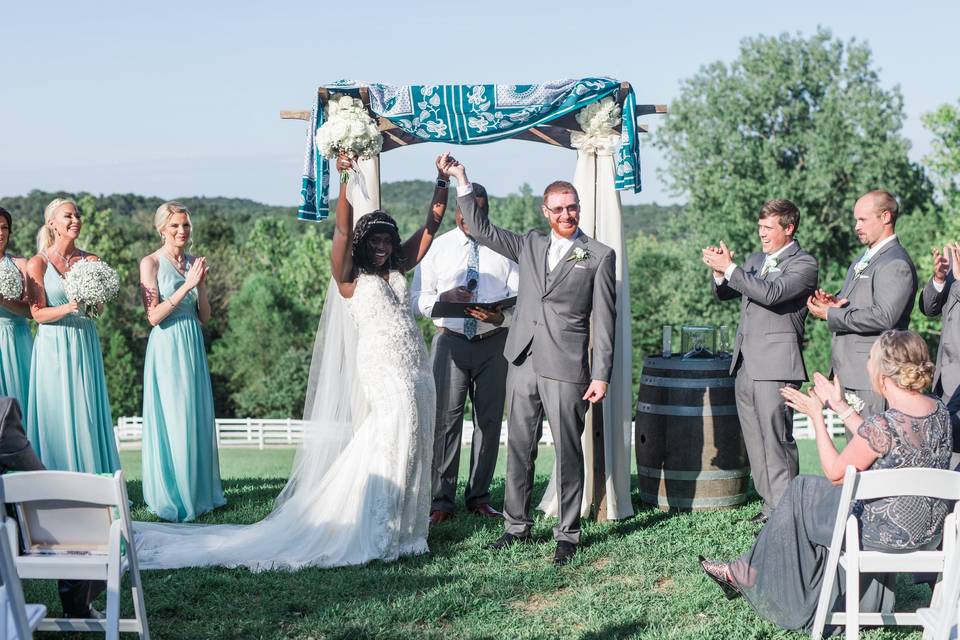 Barn lawn ceremony