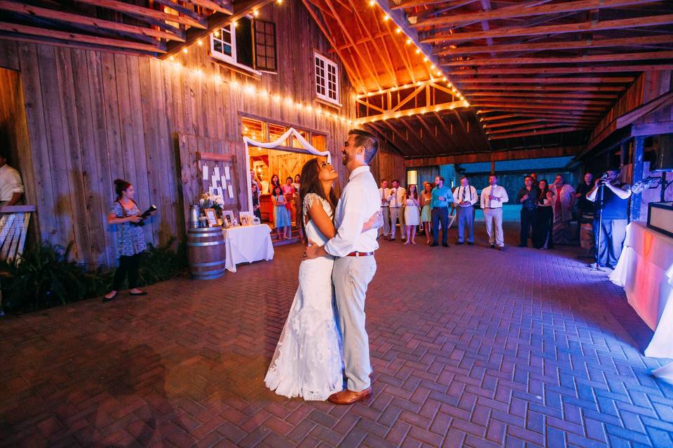 Dance floor at the barn
