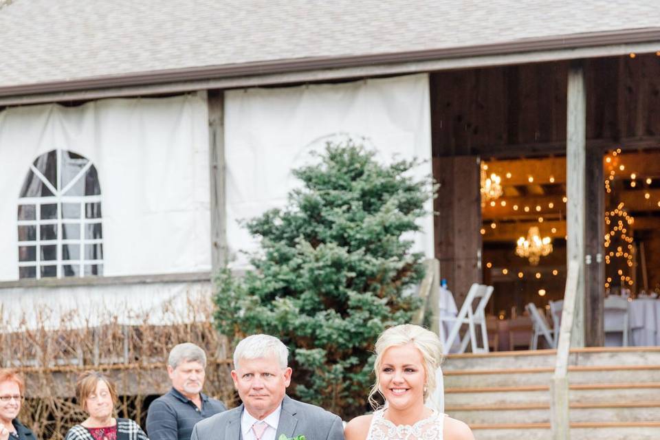 Barn lawn ceremony