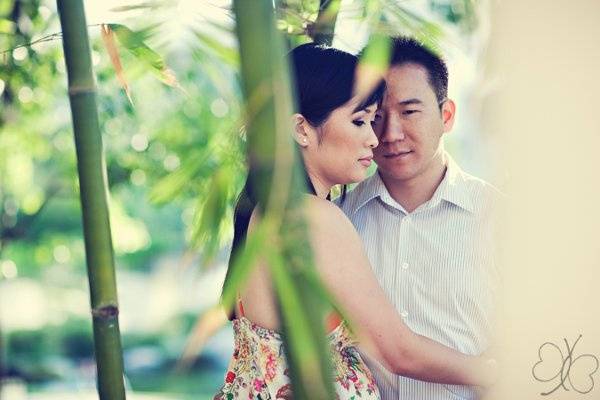 engagement session at the Cal Poly Japanese Garden