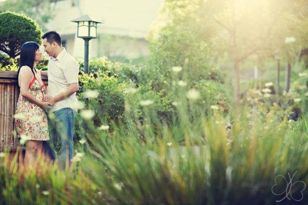 engagement session at the Cal Poly Japanese Garden