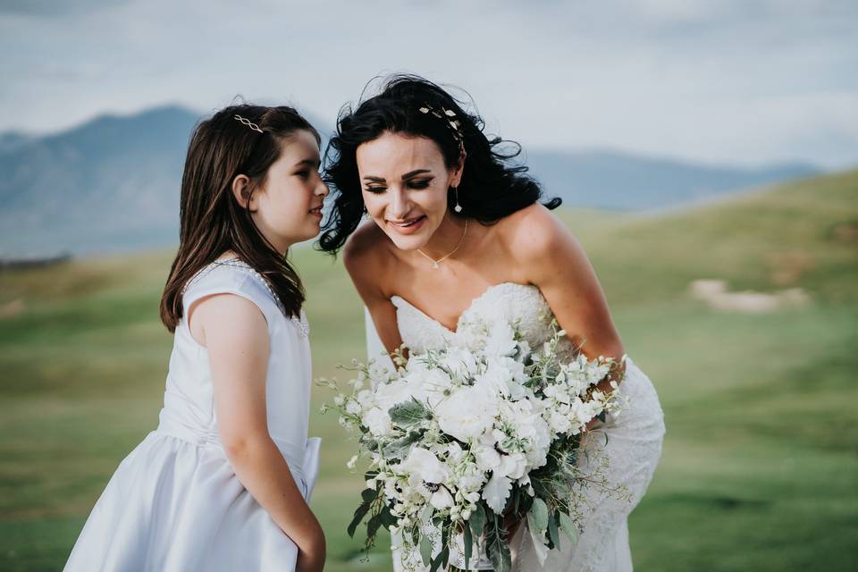 Bride and bouquet