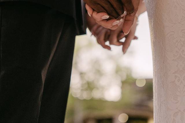 Couple holding hands