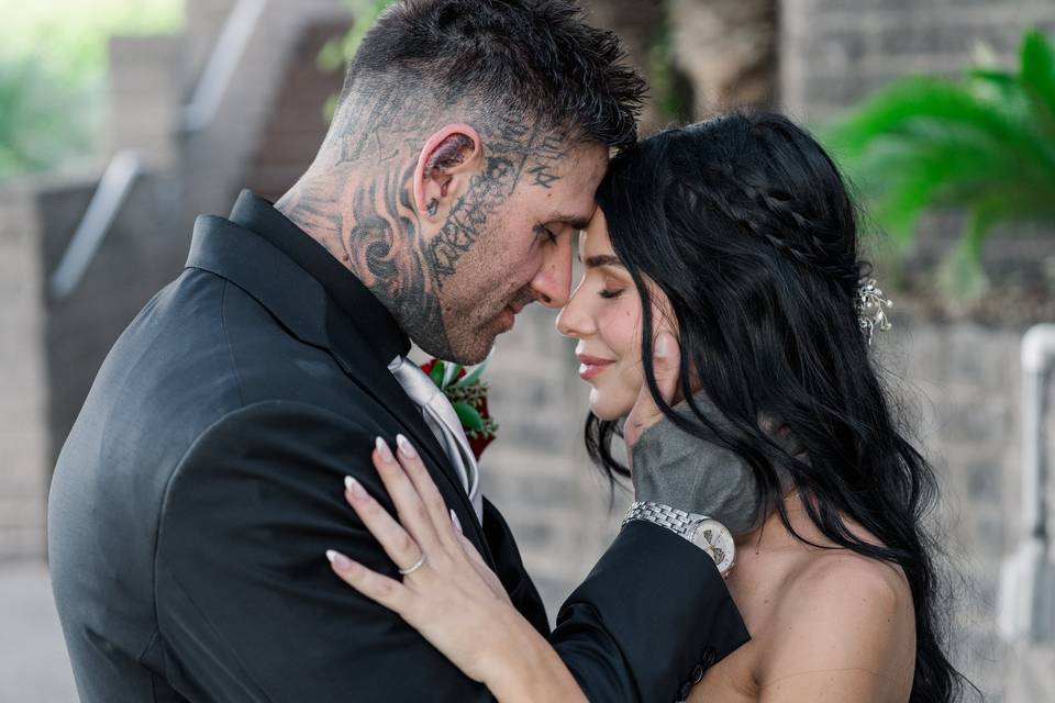 Bride and groom together