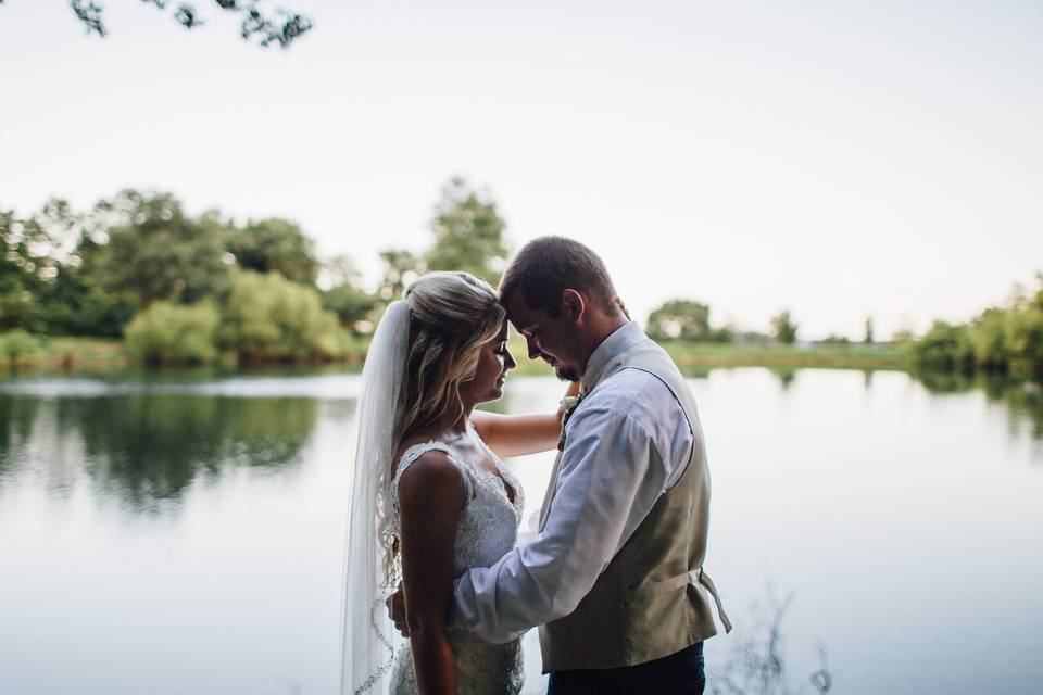 Bridal Couple at Lake